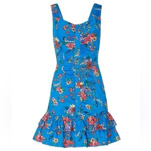 Parker Mahari Floral Cotton Flounce Mini Dress